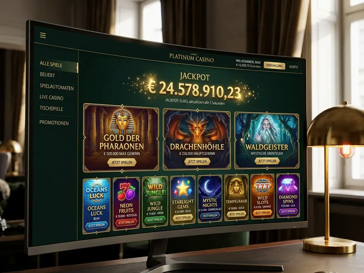 Lobby von Hotloot mit Slots, Live-Casino und Tischspielen